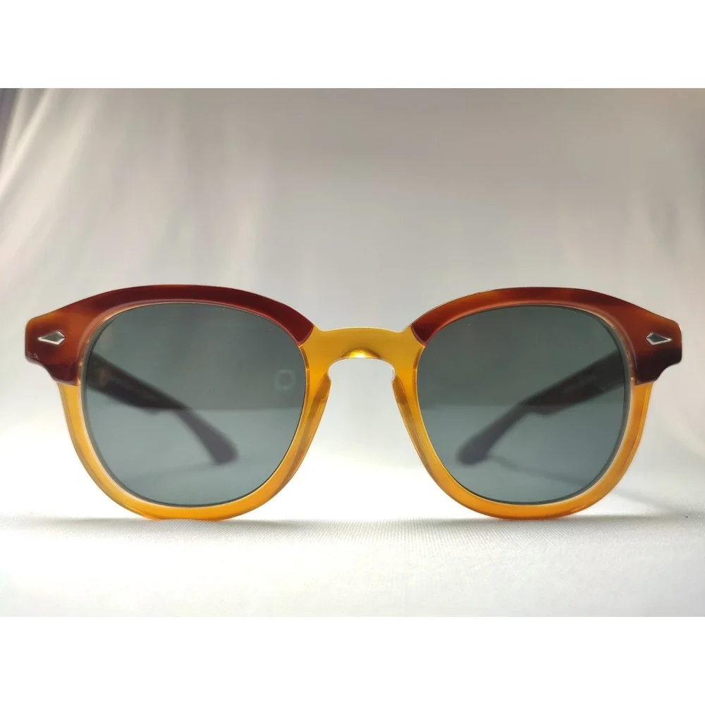 American Optical Times Chestnut Sand 47-21-145 Round Acetate Sunglasses USA